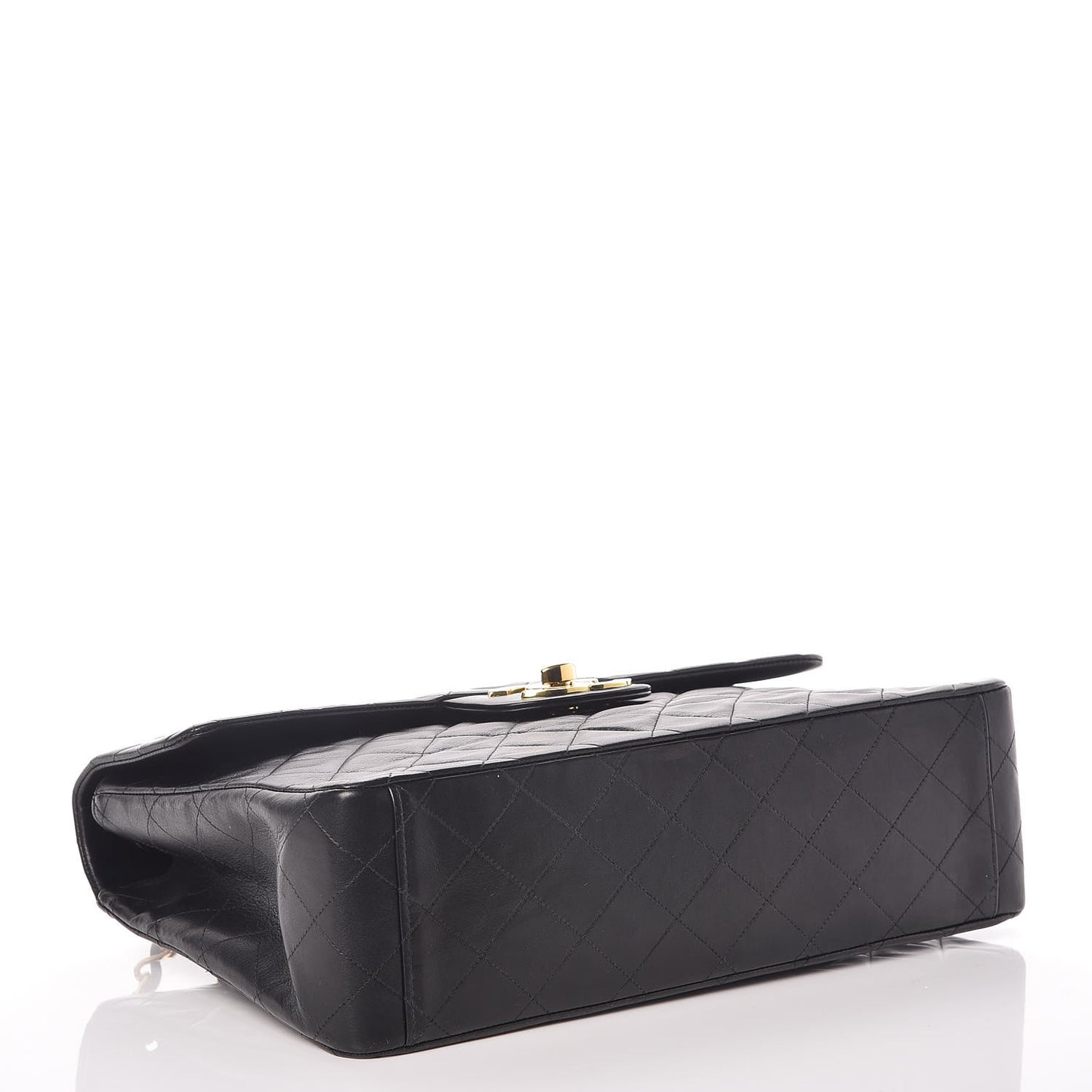 Lambskin Quilted XL Jumbo Single Flap Black