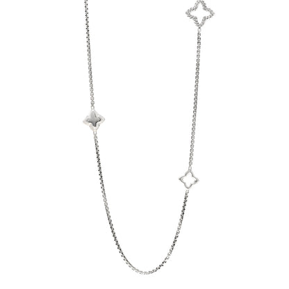 David Yurman Sterling Silver 25mm Quatrefoil Chain Necklace 1 of 4