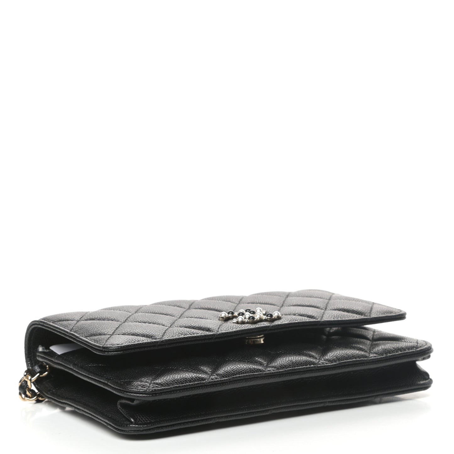 Caviar Quilted Coco Candy Wallet On Chain WOC Black