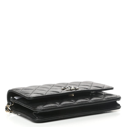 Chanel Caviar Quilted Coco Candy Wallet On Chain WOC Black 4 of 11