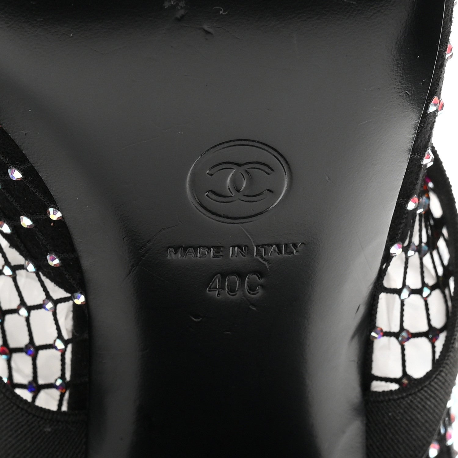 Chanel Mesh Crystal Patent CC Bow High Boots 40 Black 7 of 8
