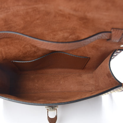 Valentino Garavani Pebbled Calfskin Medium Rockstud Flip Lock Crossbody Bag Bright Cognac 5 of 9