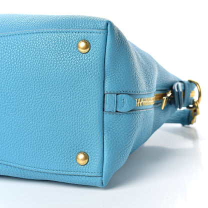 Prada Vitello Daino Tote Voyage Turchese 11 of 12