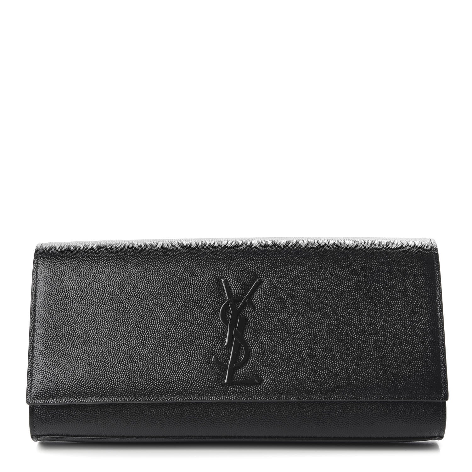 Saint Laurent Grain De Poudre Monogram Cassandre Clutch Black 1 of 9