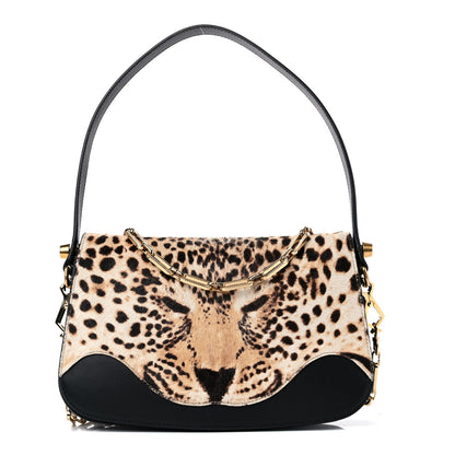 Gucci Calf Hair Leopard Print Shoulder Bag Black 1 of 20