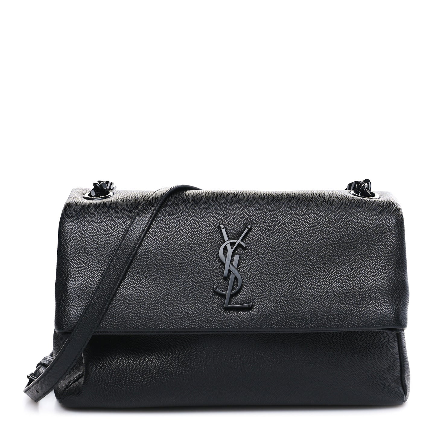 Grain De Poudre Medium West Hollywood Monogram Fold-Over Black