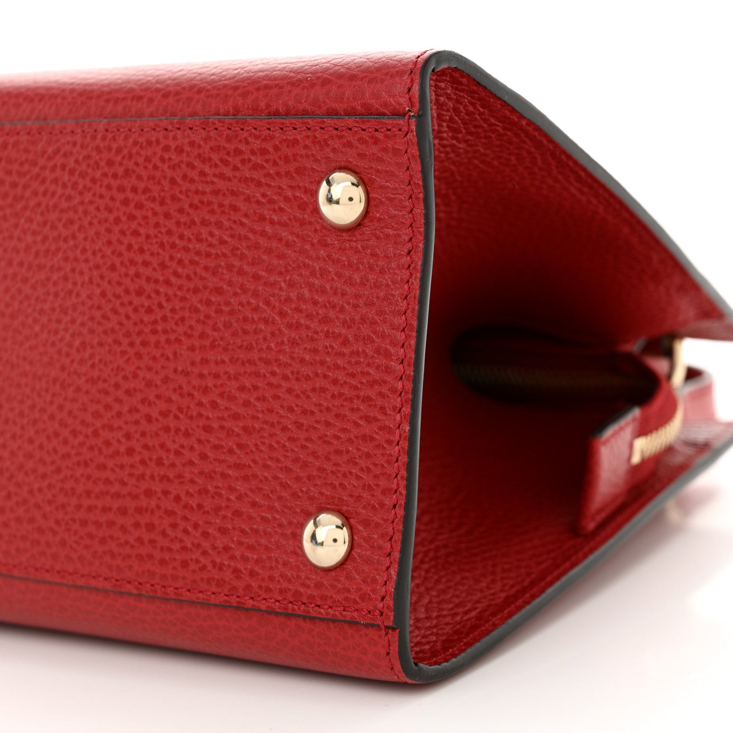 Gucci Dollar Calfskin Medium Soho Top Handle Satchel Hibiscus Red 10 of 10