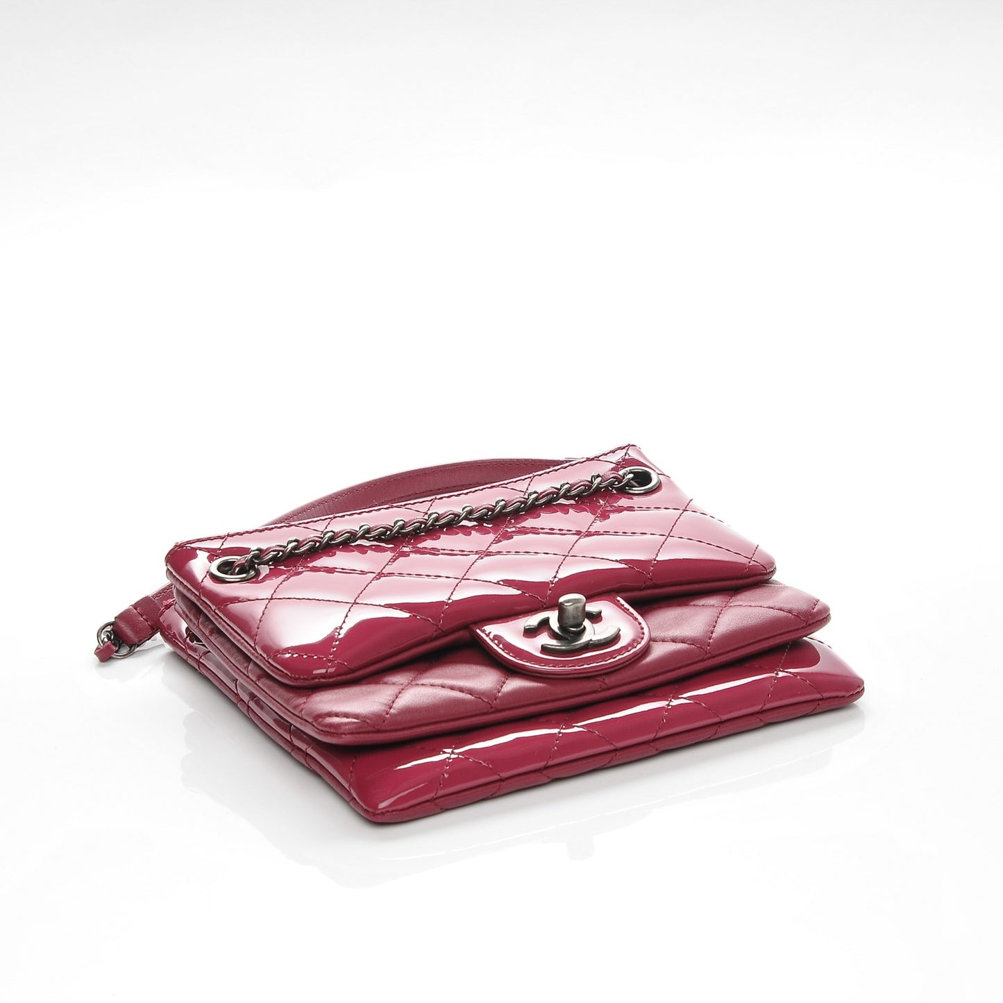 Patent Quilted Crossbody Pink