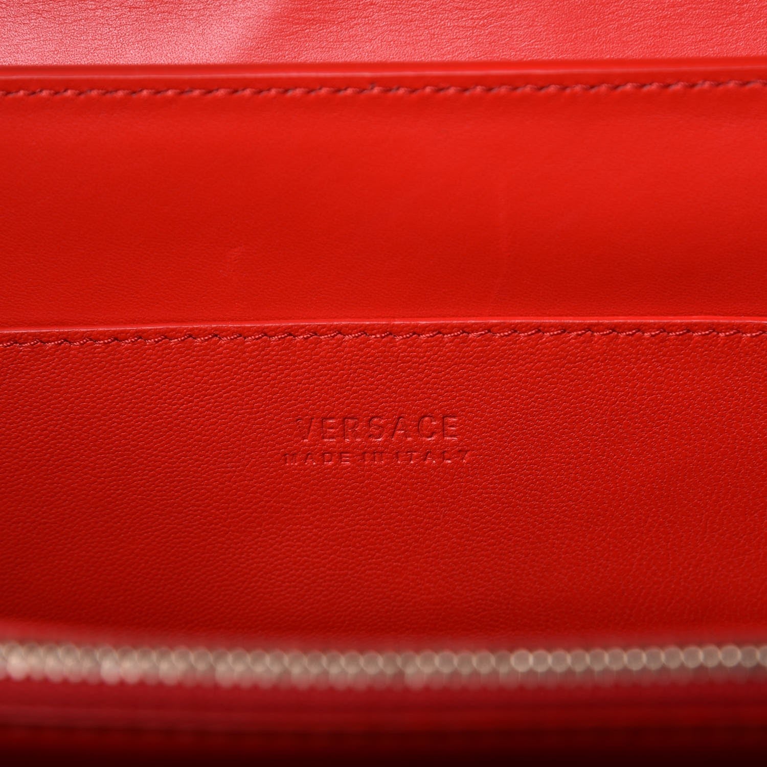 Versace Calfskin Embroidered Medium DV One Red 7 of 7