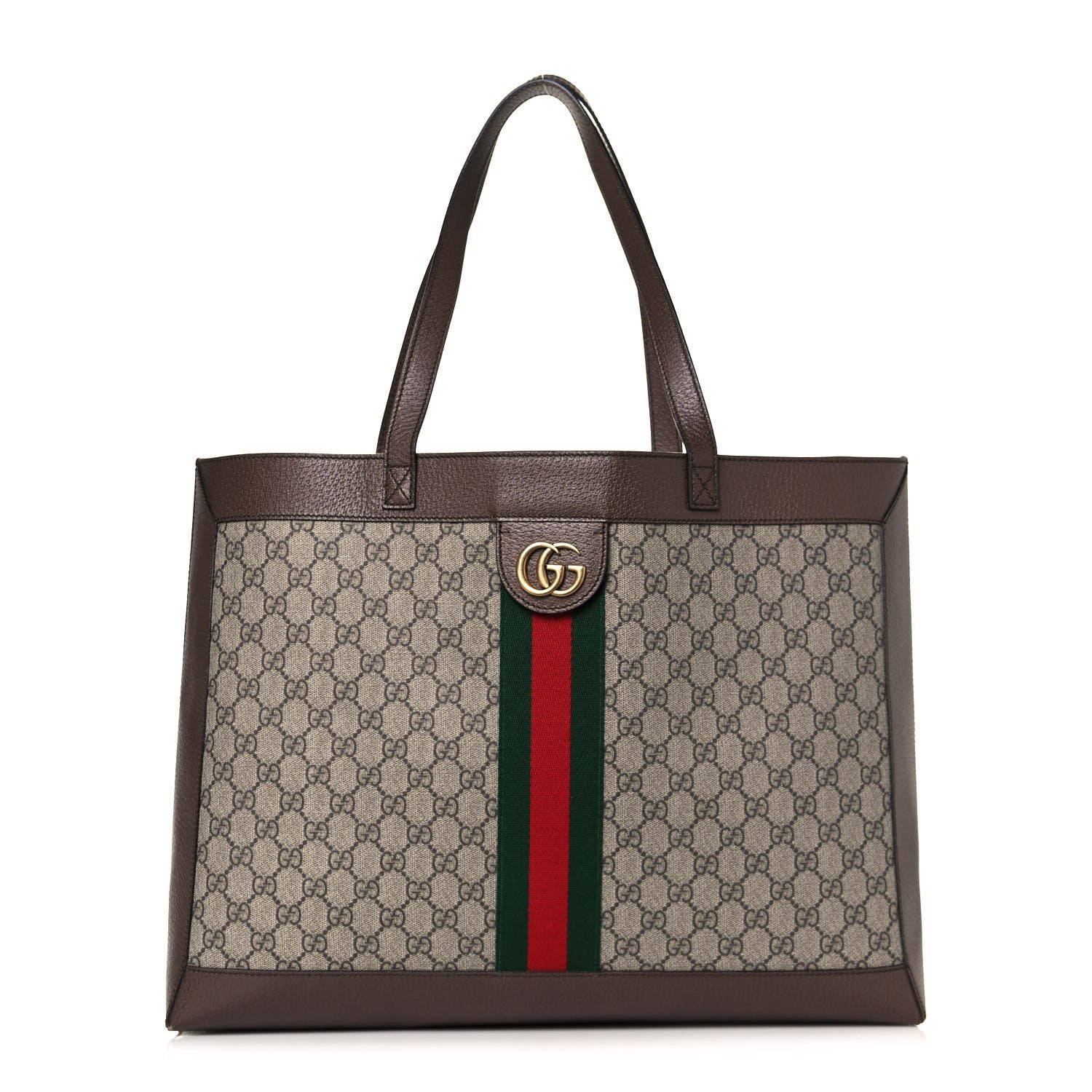 Gucci GG Supreme Monogram Web Ophidia Tote Brown 3 of 14