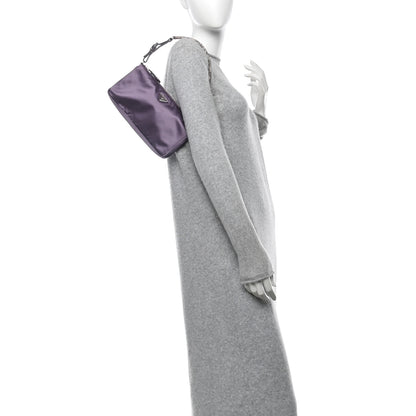 Prada Satin Raso Shoulder Bag Glicine 2 of 11