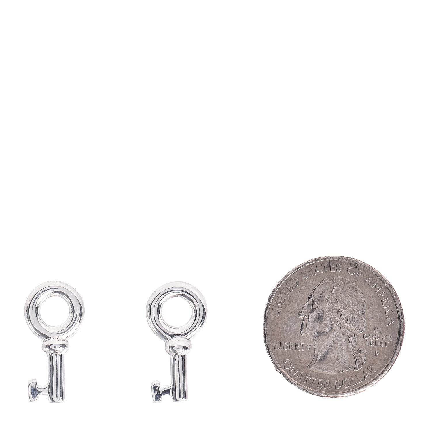 Tiffany Sterling Silver Key Earrings 2 of 5