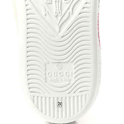 Gucci Calfskin Interlocking G Womens New Ace Sneakers 35 White Red Flame Green 7 of 9