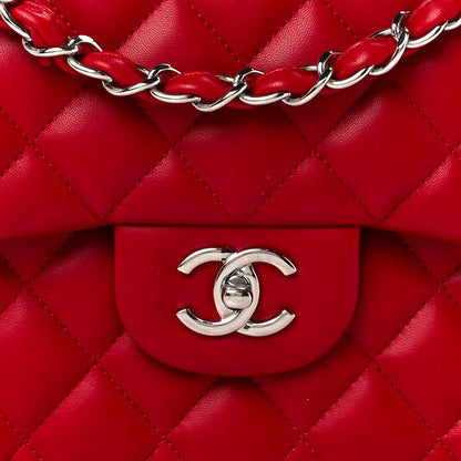 Chanel Lambskin Quilted Jumbo Double Flap Red 9 of 11