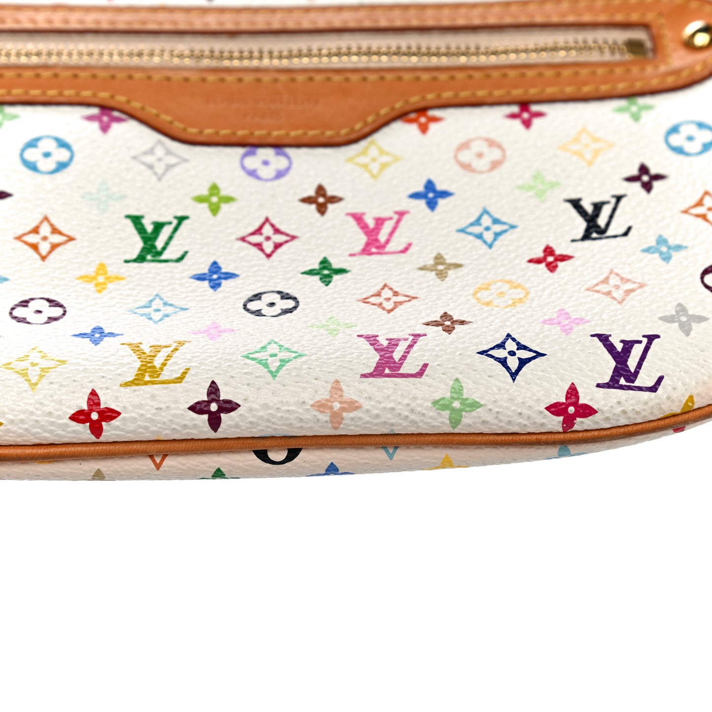 Monogram Multicolor Pochette Plate GM White