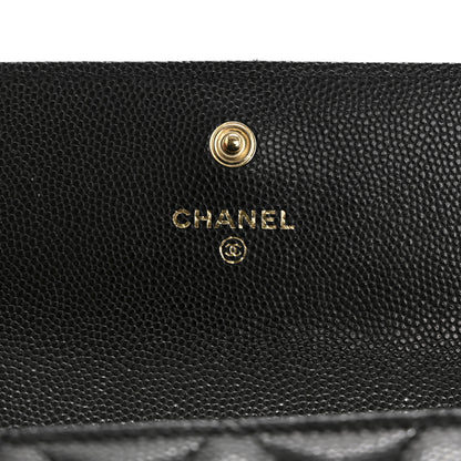 Chanel Caviar Quilted Large Boy Gusset Flap Wallet Black 6 of 9