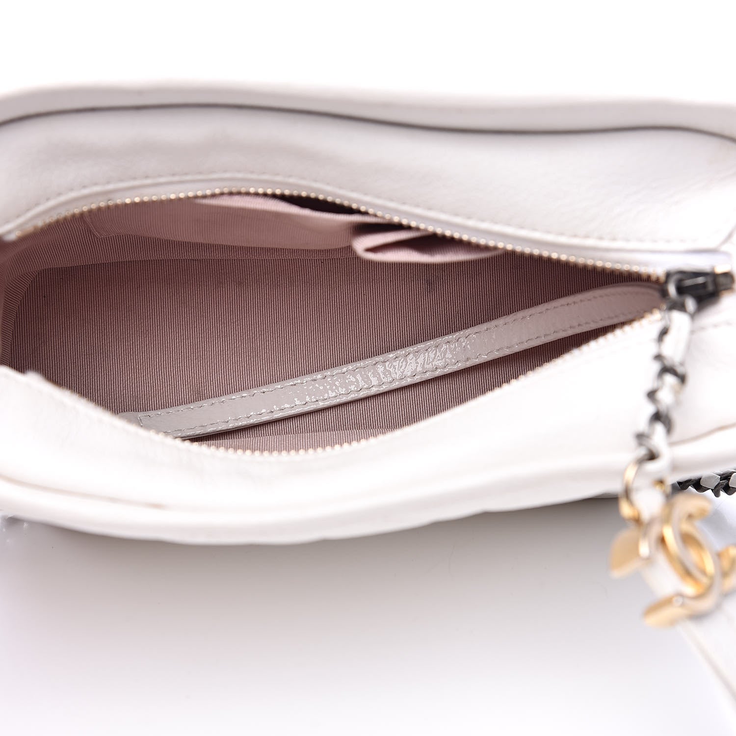 Chanel Patent Goatskin Quilted Small Gabrielle Hobo White 5 of 13