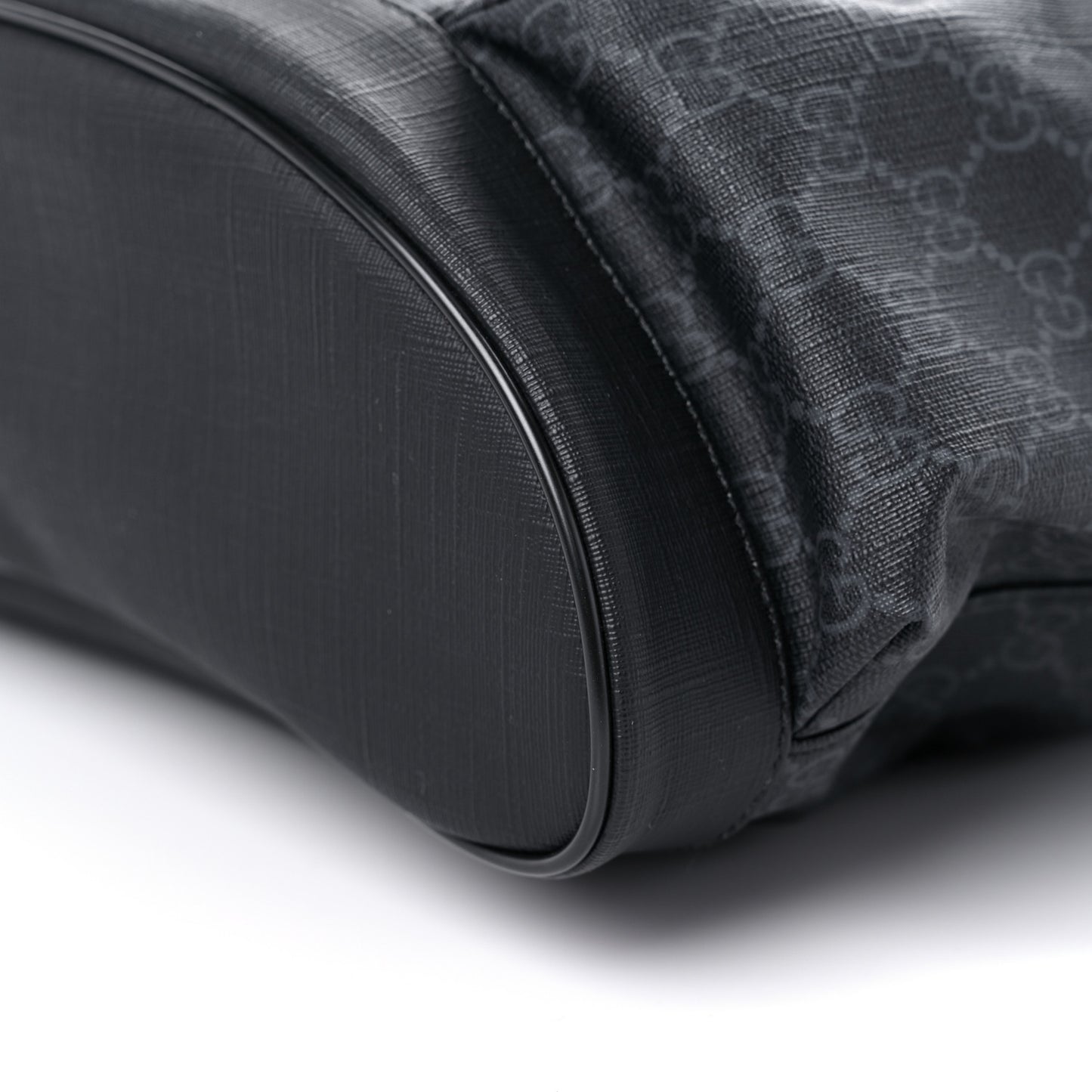 Soft GG Supreme Monogram Appia Calfskin Web Double Buckle Backpack Black