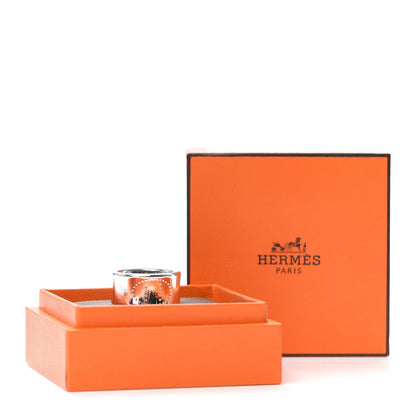 Hermes Sterling Silver GM Eclipse Ruban Ring 53 6.5 6 of 6