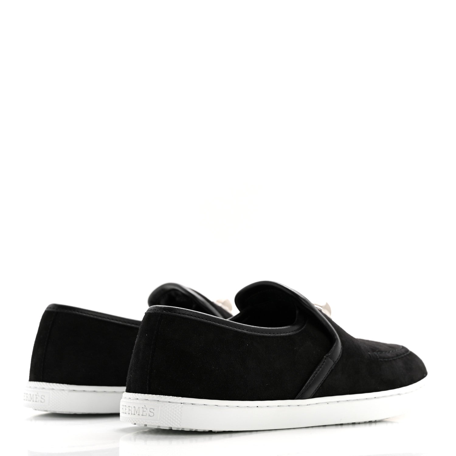 Hermes Suede Goatskin Nappa Jour Loafers 35 Black 4 of 9