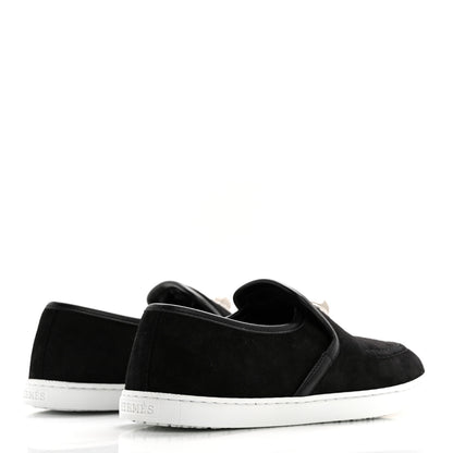 Hermes Suede Goatskin Nappa Jour Loafers 35 Black 4 of 9