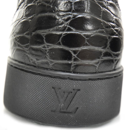 Louis Vuitton Crocodile Satin Monogram Sneakers 11.5 Black 9 of 12