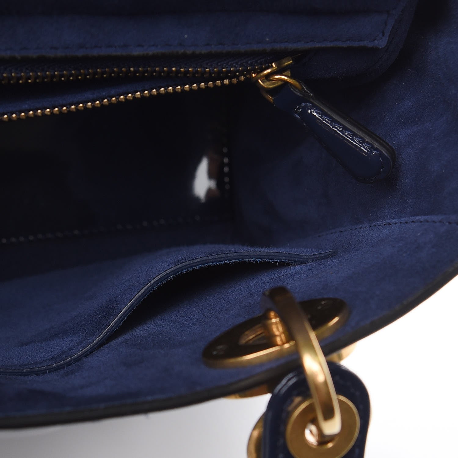Christian Dior Patent Cannage Medium Lady Dior Navy Blue 12 of 12