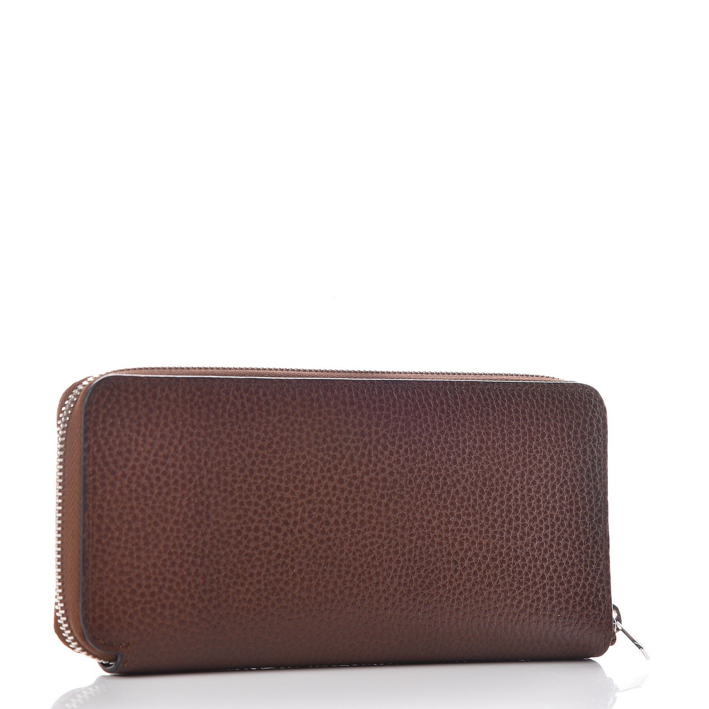 Natural Grain Leather Zip Around Wallet Oak