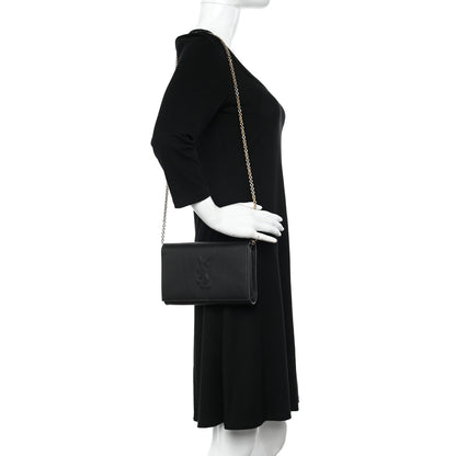 Saint Laurent Calfskin Monogram Belle de Jour Chain Clutch Black 2 of 13