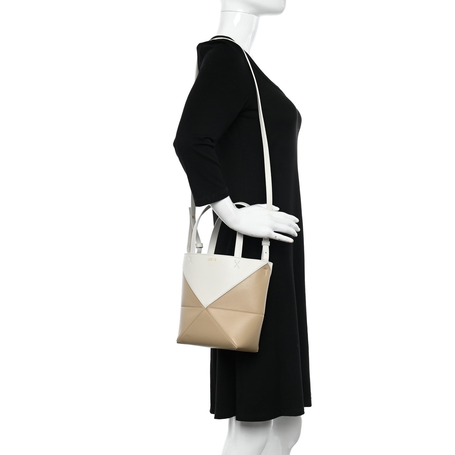 Loewe Shiny Calfskin Mini Puzzle Fold Tote Soft White Paper Craft 2 of 9