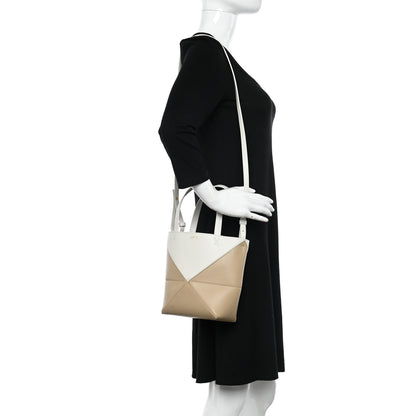 Loewe Shiny Calfskin Mini Puzzle Fold Tote Soft White Paper Craft 2 of 9