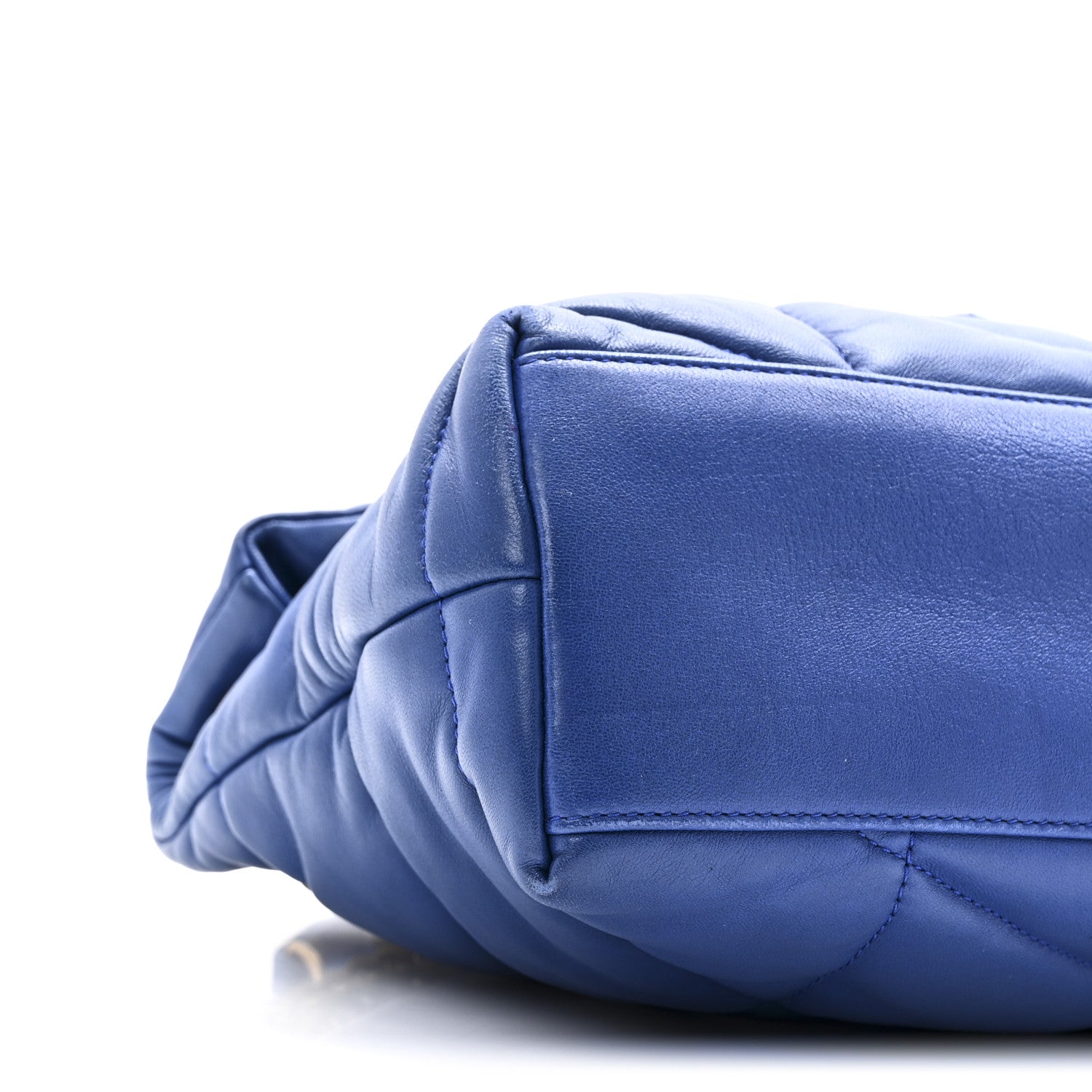 Saint Laurent Lambskin Quilted Small Loulou Puffer Monogram Chain Satchel Majorele Blue 9 of 10