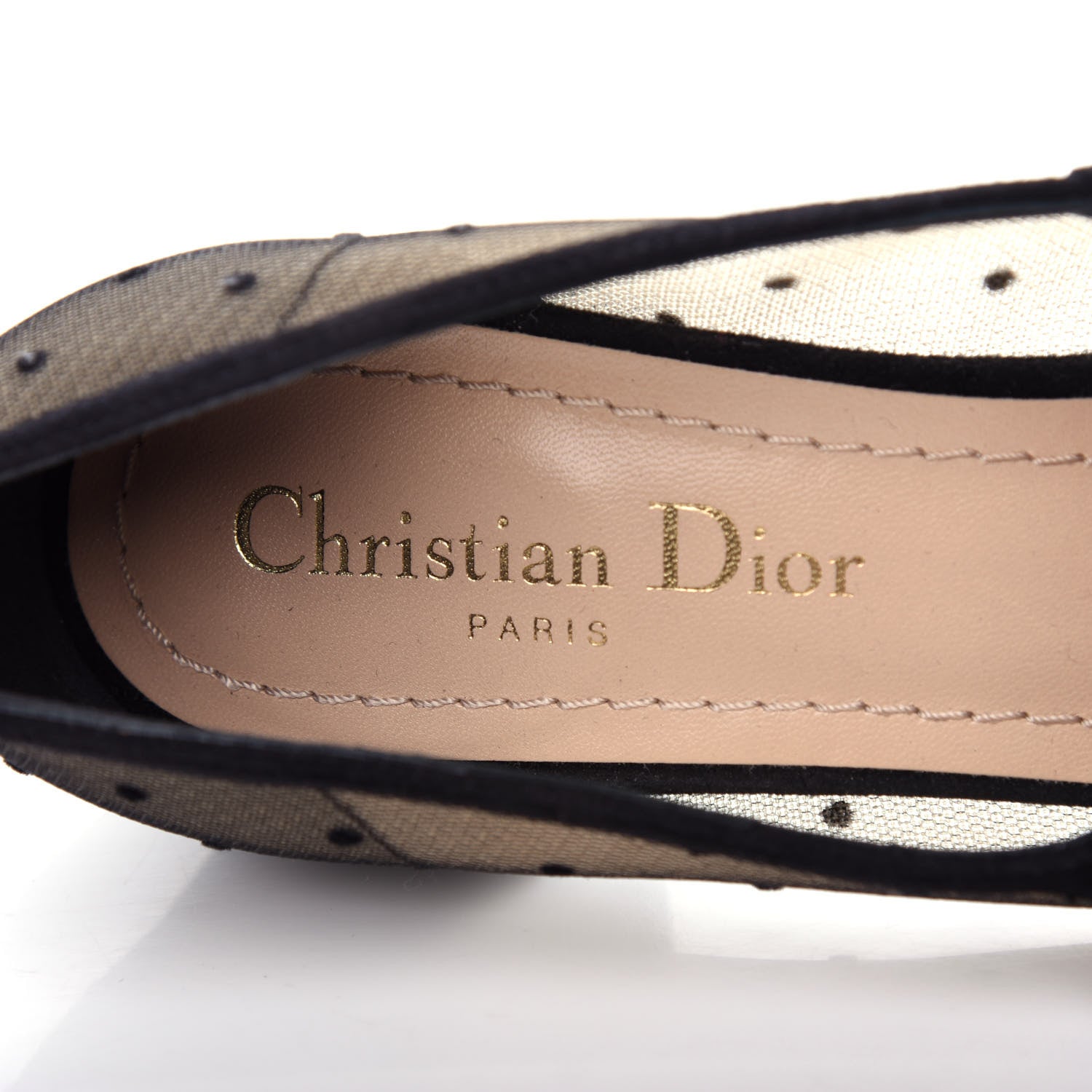 Christian Dior Mesh Plumetis Suede Baby-D Ballet Pumps 38 Black 8 of 9
