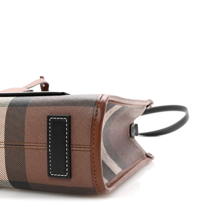 Burberry E-Canvas Check Calfskin Mini Freya Tote Dark Birch Brown 9 of 9