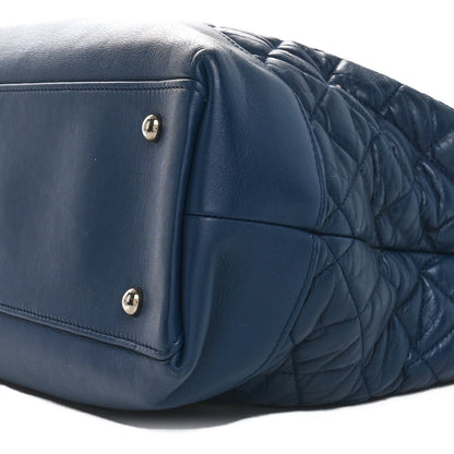 Chanel Aged Calfskin Quilted Be CC Tote Blue 10 of 12