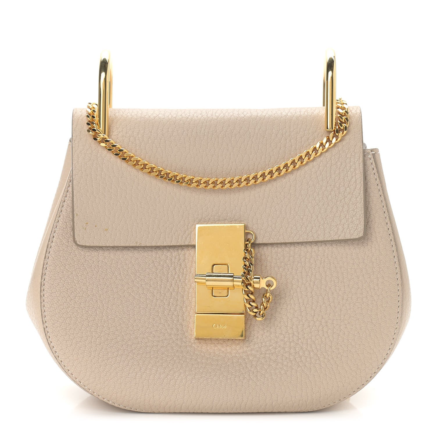 Chloe Grained Lambskin Mini Drew Shoulder Bag Biscotti Beige 1 of 13