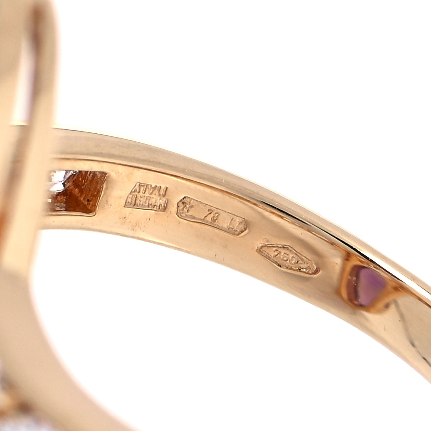 18K Yellow Gold Diamond Amethyst Elisia Ring 53 6.5