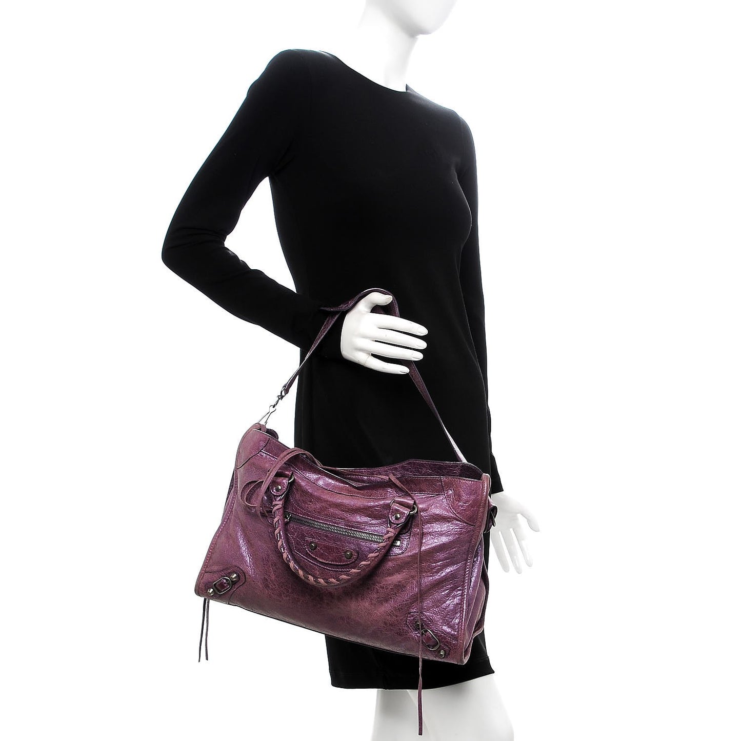 Agneau Classic Hardware City Metallic Purple