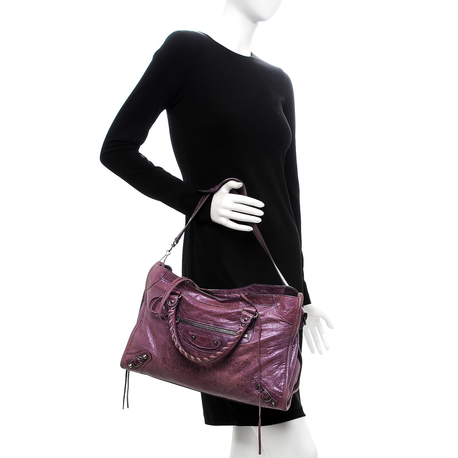 Balenciaga Agneau Classic Hardware City Metallic Purple 2 of 11