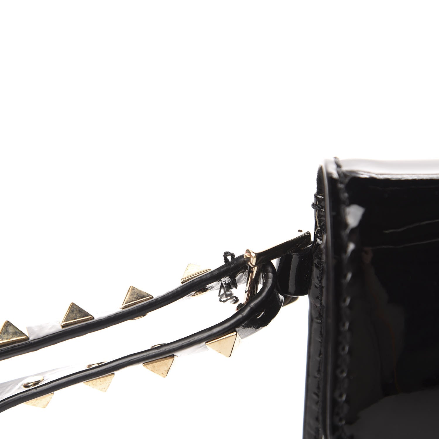 Valentino Garavani Patent Rockstud Bow Wristlet Black 8 of 10