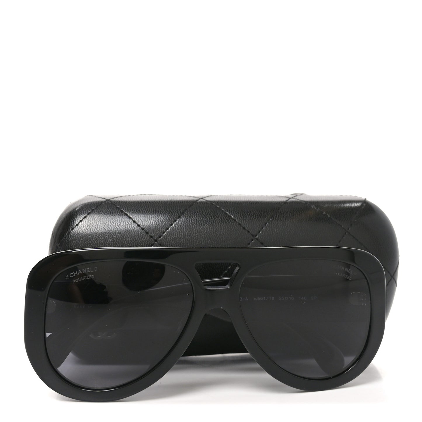Acetate Strass Polarized Sunglasses 5432-B-A Black