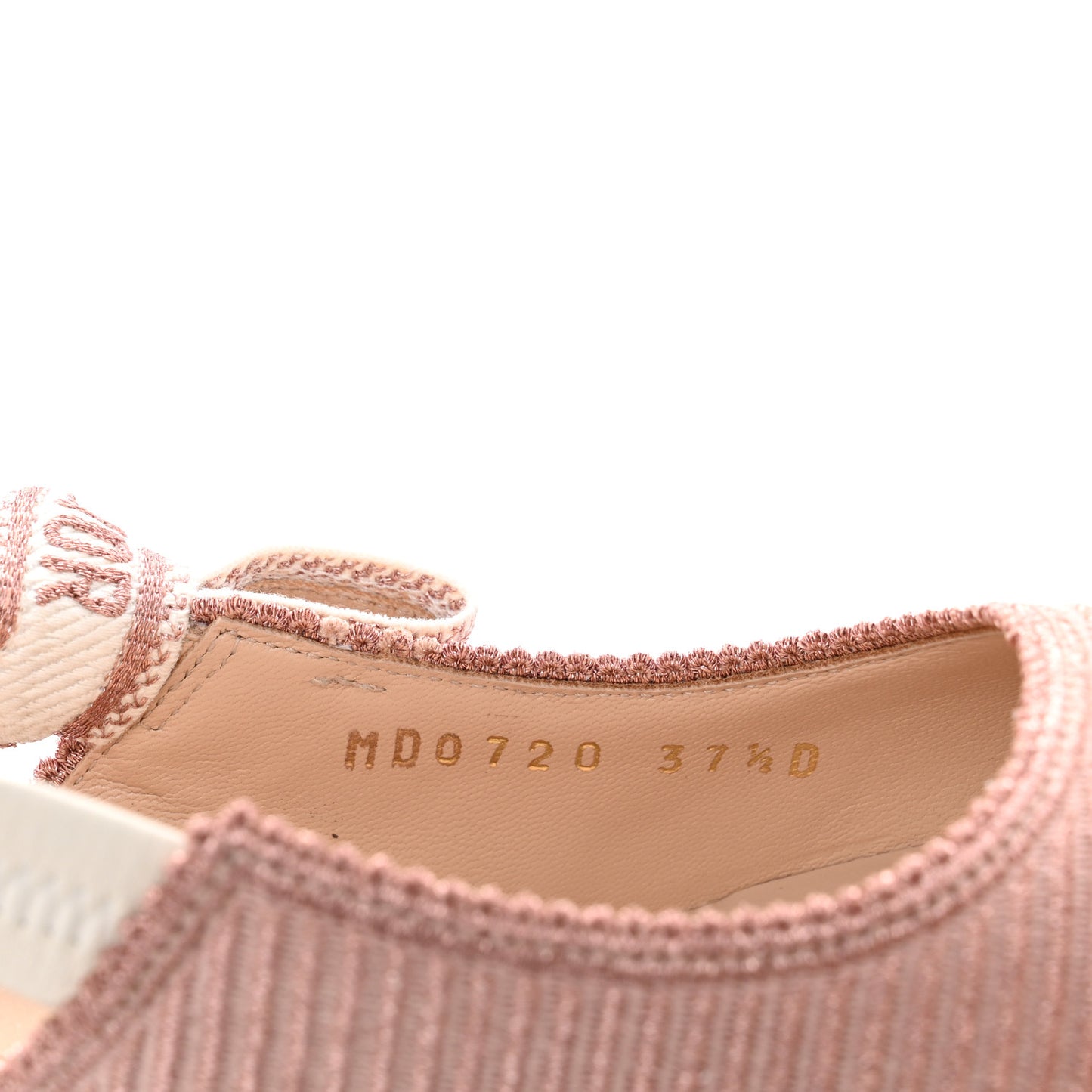 Laminated Cotton Ribbon Embroidered J'Adior Slingback 65mm Pumps 37.5 Rose Des Ve
