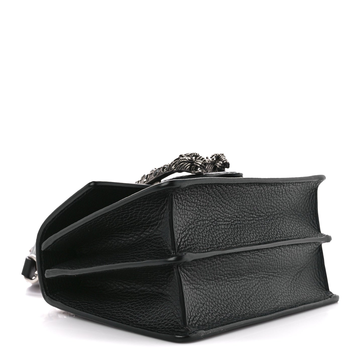 Dollar Calfskin Crystal Web Mini Dionysus Bamboo Top Handle Bag Black Black Diamond