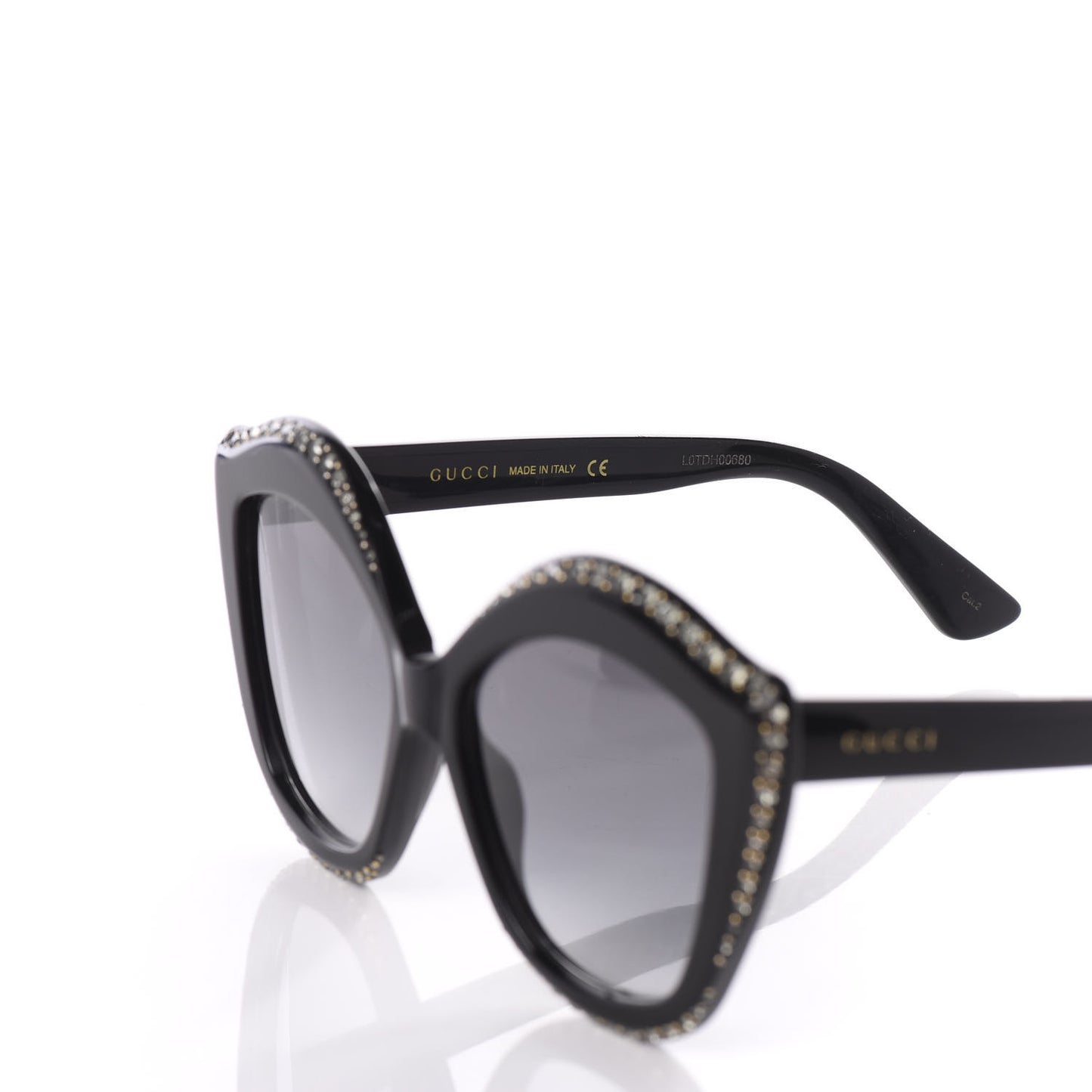 Crystal Cat Eye GG0118S Sunglasses Black