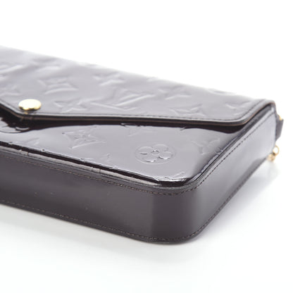 Louis Vuitton Vernis Pochette Felicie Chain Wallet Amarante 9 of 9