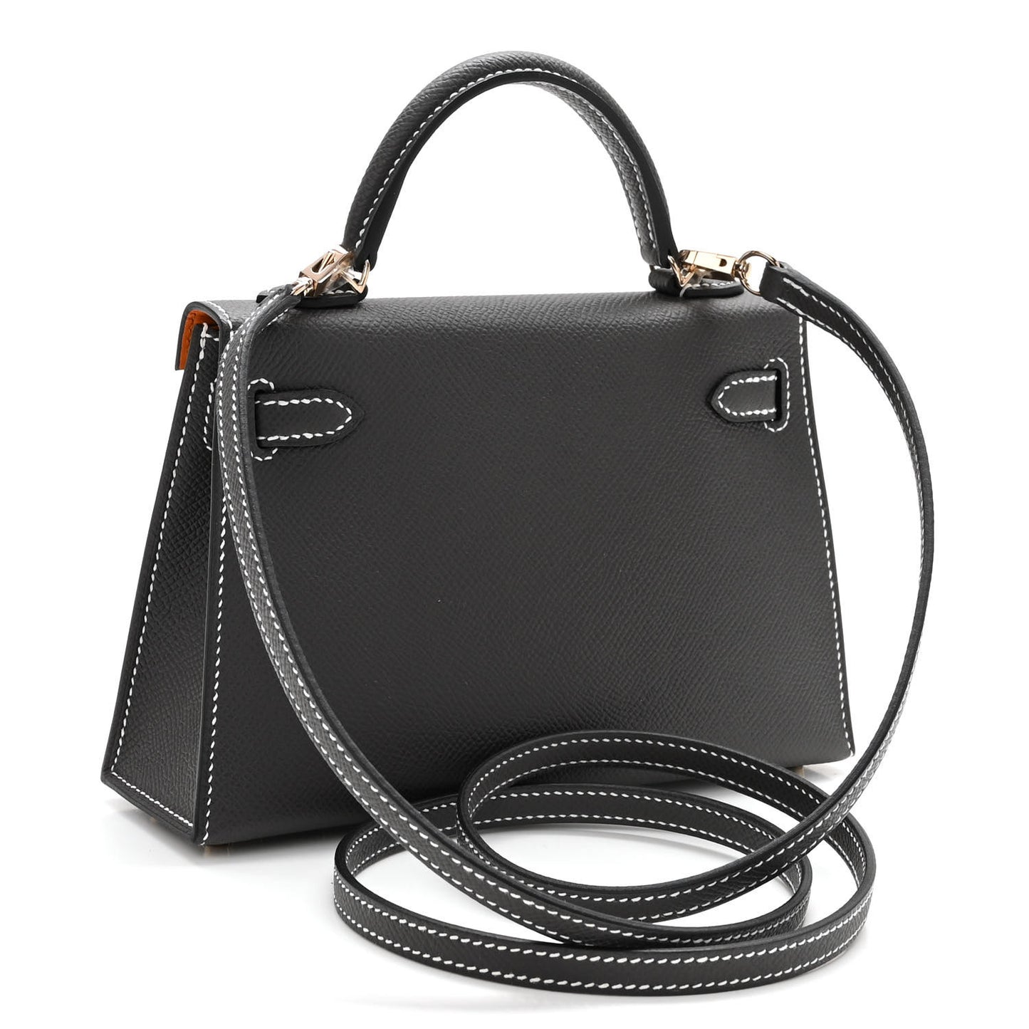 Epsom Horseshoe Mini Kelly Sellier 20 Graphite Orange
