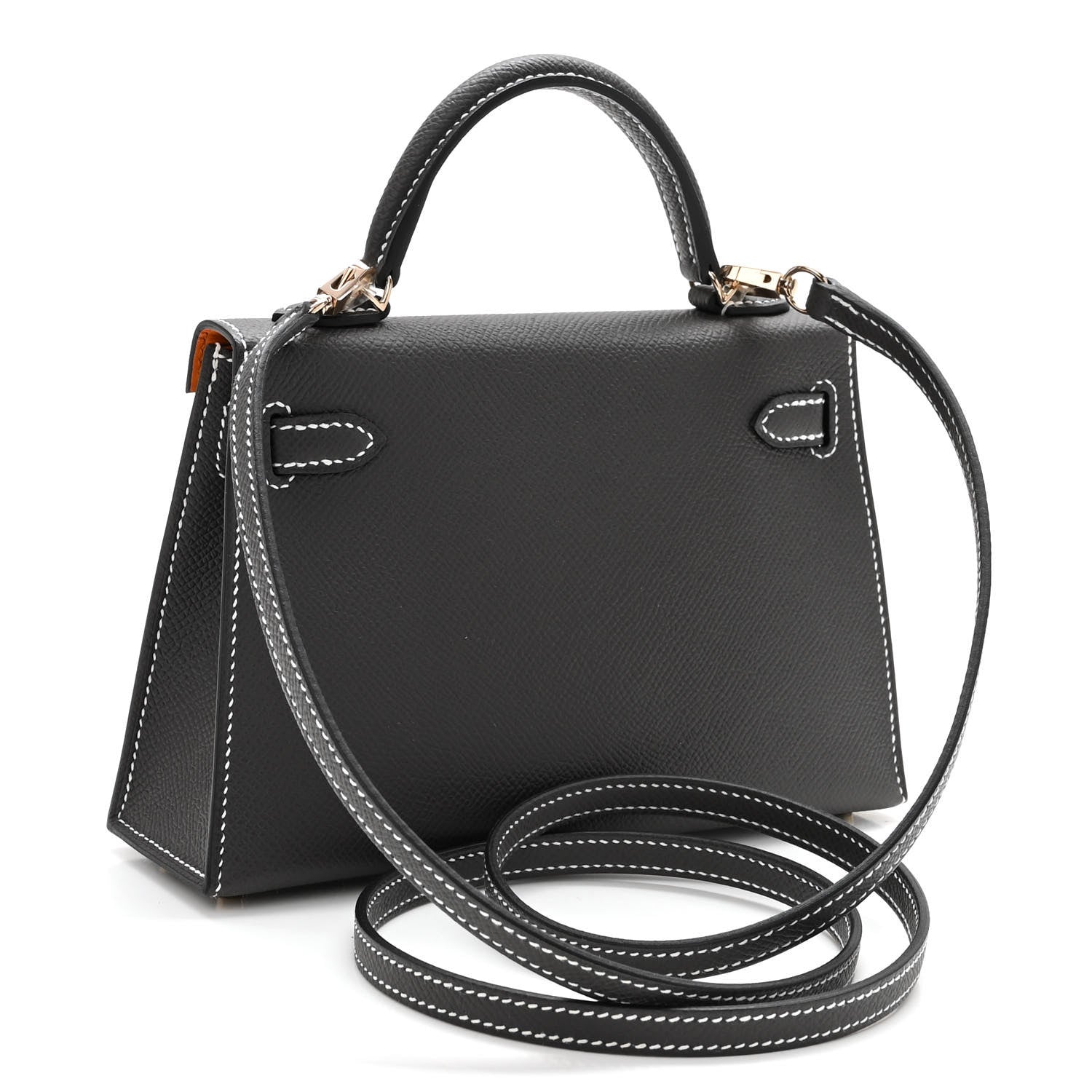 Hermes Epsom Horseshoe Mini Kelly Sellier 20 Graphite Orange 3 of 10
