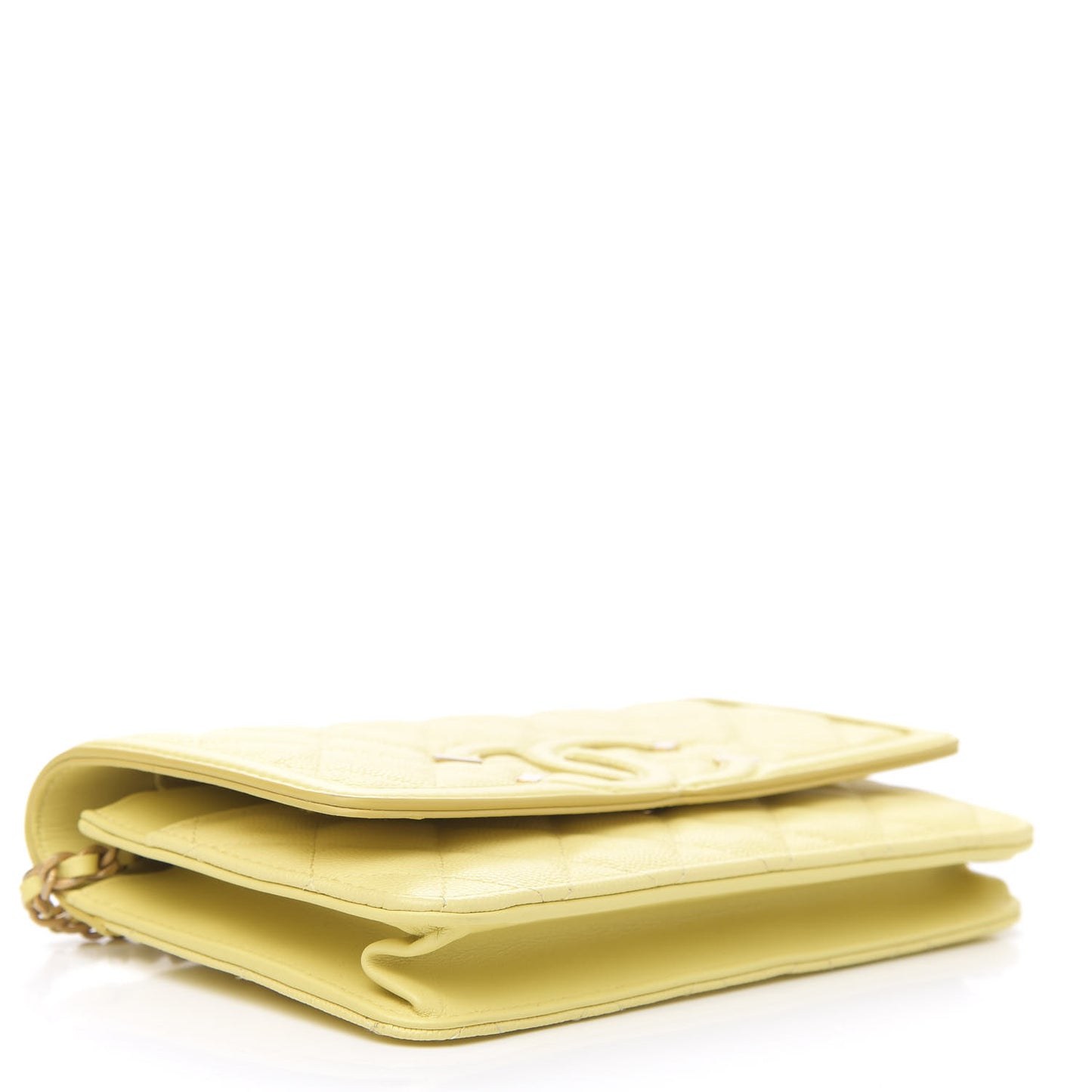 Caviar Quilted CC Filigree Wallet On Chain WOC Yellow
