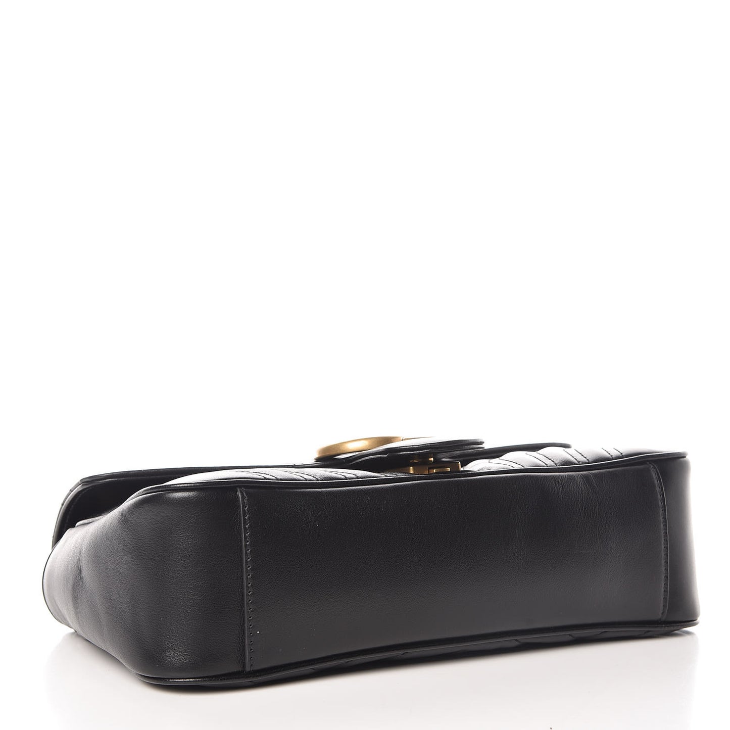 Calfskin Matelasse Small GG Marmont Shoulder Bag Black