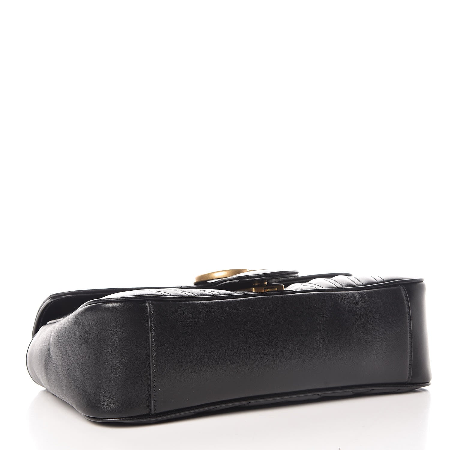 Gucci Calfskin Matelasse Small GG Marmont Shoulder Bag Black 4 of 9